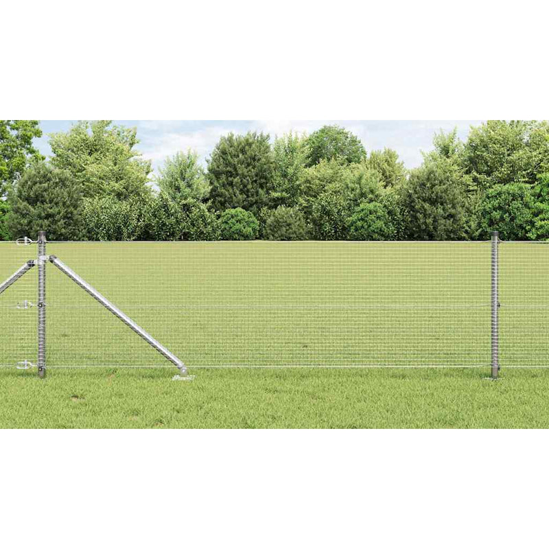 Load image into Gallery viewer, Vidaxl afrasteringspaal zilver 25 x 0,5 m (16 x 16 mm gaas) staal
