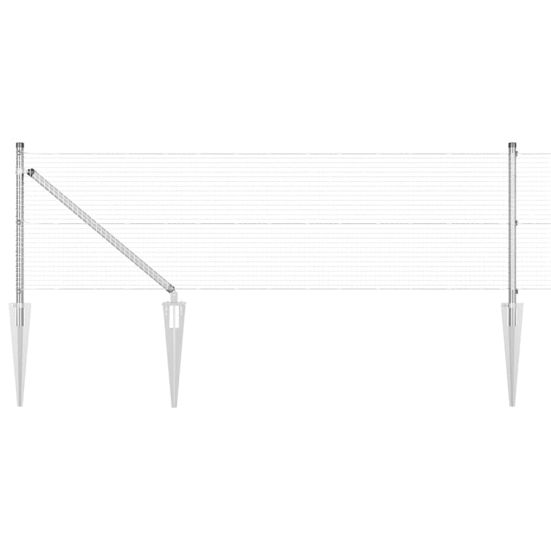 Load image into Gallery viewer, Vidaxl afrasteringspaal zilver 25 x 0,6 m (19 x 19 mm gaas) staal

