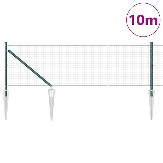 Vidaxl afrasteringspaal groen 10 x 0,5 m (25 x 25 mm gaas) staal