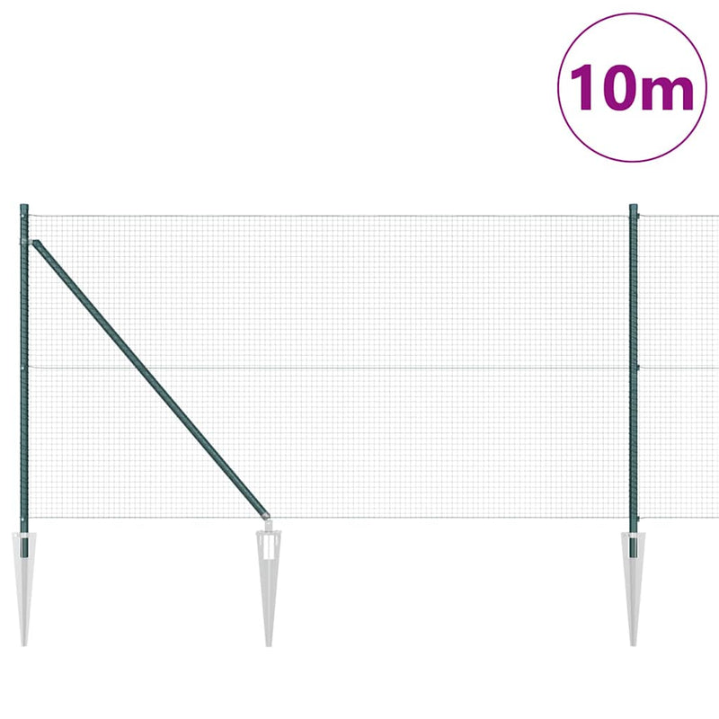 Load image into Gallery viewer, Vidaxl afrasteringspaal groen 10 x 1 m (19 x 19 mm mesh) staal

