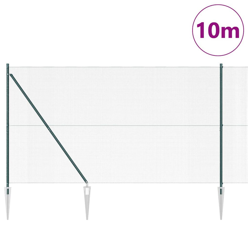Load image into Gallery viewer, Vidaxl afrasteringspaal groen 10 x 1,6 m (12 x 12 mm gaas)
