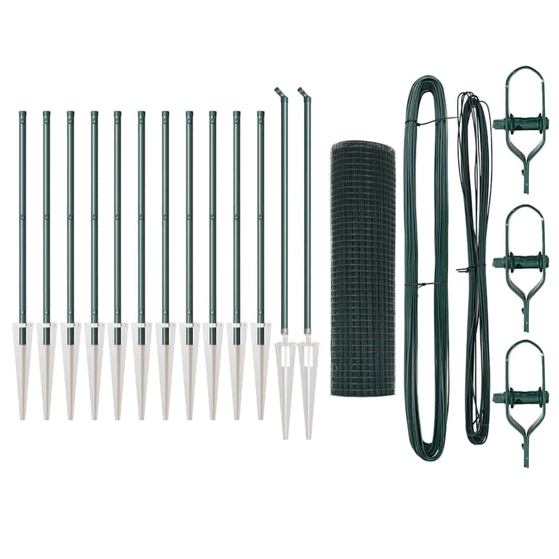 Load image into Gallery viewer, Vidaxl afrasteringspaal groen 25 x 0,4 m (25 x 25 mm gaas)
