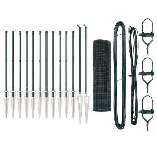 Vidaxl afrasteringspaal groen 25 x 0,5 m (19 x 19 mm mesh) staal