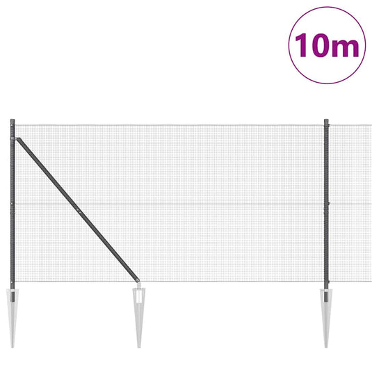Vidaxl afrasteringspaal grijs 10 x 1,4 m (12 x 12 mm gaas)