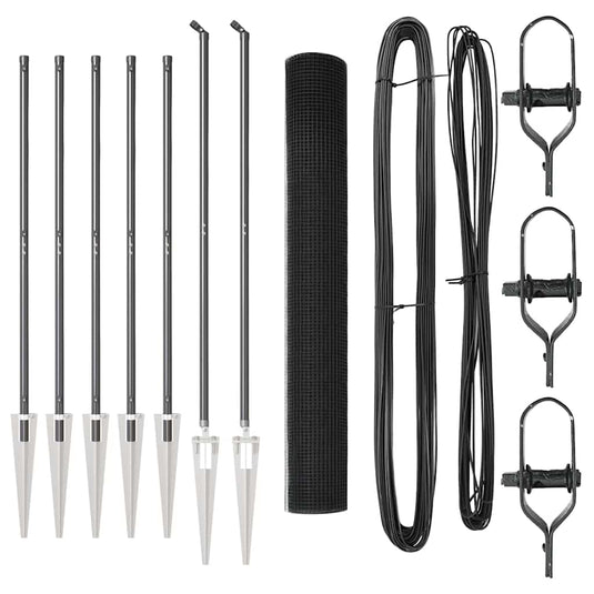 Vidaxl afrasteringspaal grijs 10 x 1,4 m (19 x 19 mm gaas)