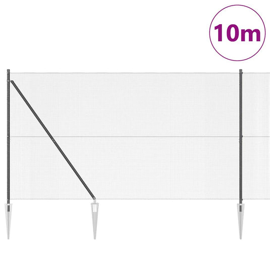 Vidaxl afrasteringspaal grijs 10 x 1,6 m (12 x 12 mm gaas)