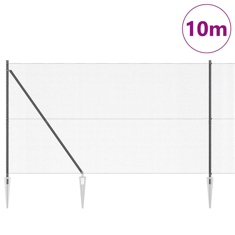 Load image into Gallery viewer, Vidaxl afrasteringspaal grijs 10 x 1,6 m (16 x 16 mm gaas)
