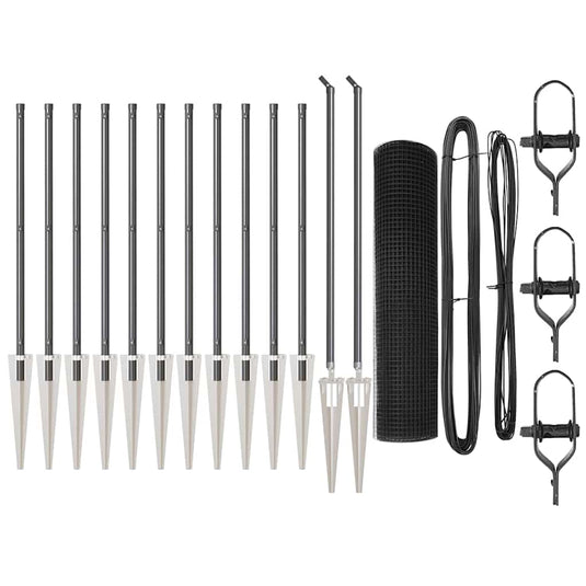 Vidaxl afrasteringspaal grijs 25 x 0,4 m (19 x 19 mm gaas)