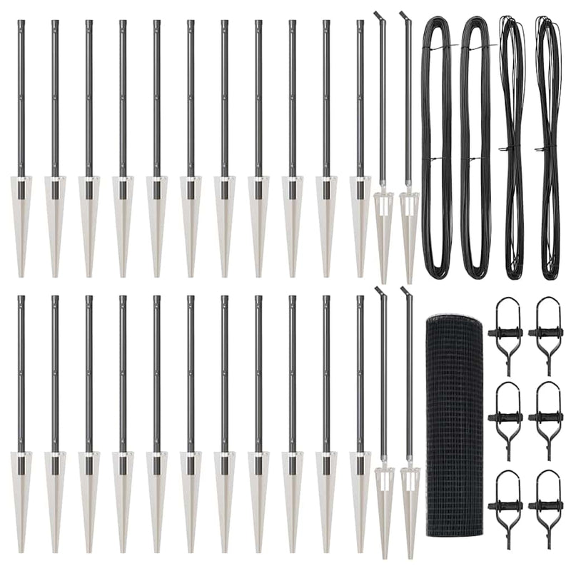 Load image into Gallery viewer, Vidaxl afrasteringspaal grijs 50 x 0,6 m (25 x 25 mm gaas)
