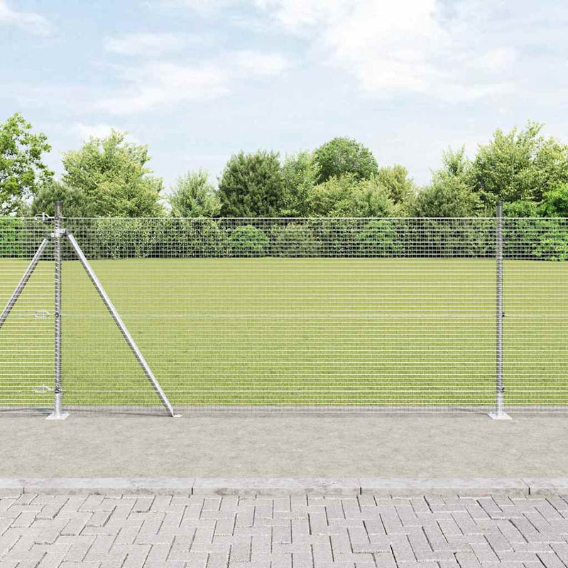 Load image into Gallery viewer, Vidaxl afrasteringspaal zilver 10 x 0,8 m (19 x 19 mm gaas) staal
