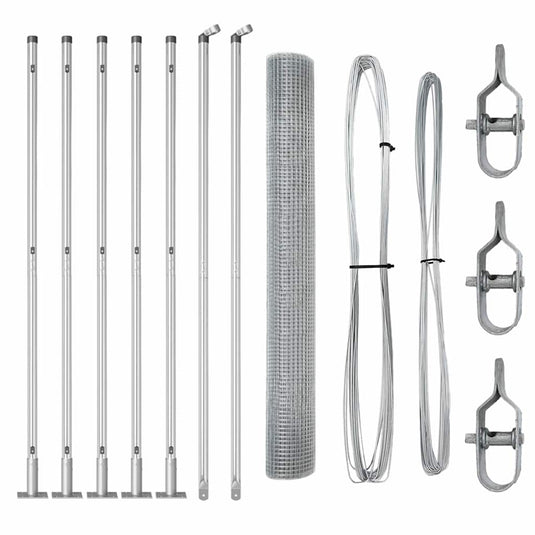 Vidaxl afrasteringspaal zilver 10 x 1 m (19 x 19 mm mesh) staal