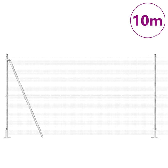 Vidaxl afrasteringspaal zilver 10 x 1,2 m (16 x 16 mm gaas) staal