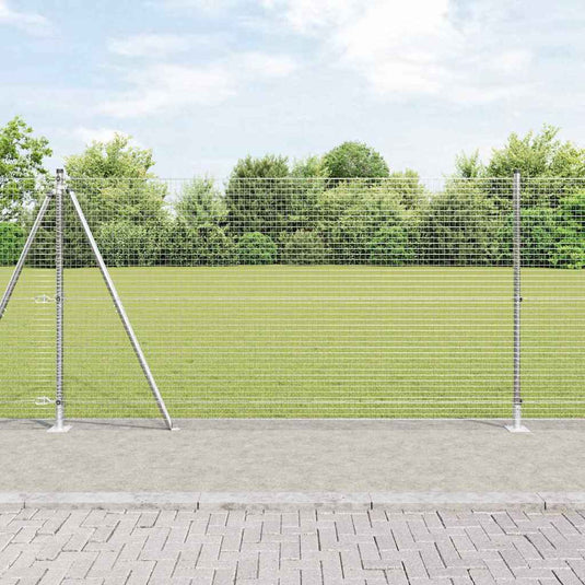 Vidaxl afrasteringspaal zilver 10 x 1,2 m (25 x 25 mm gaas) staal