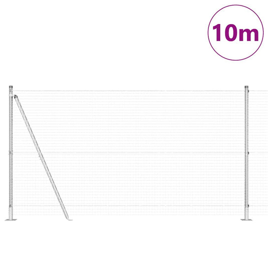 Vidaxl afrasteringspaal zilver 10 x 1,2 m (25 x 25 mm gaas) staal