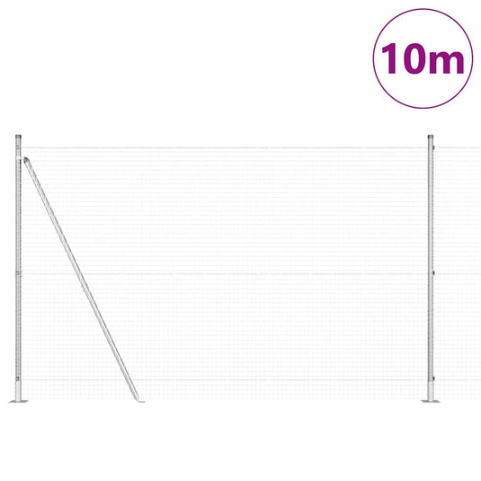 Vidaxl afrasteringspaal zilver 10 x 1,4 m (25 x 25 mm gaas) staal