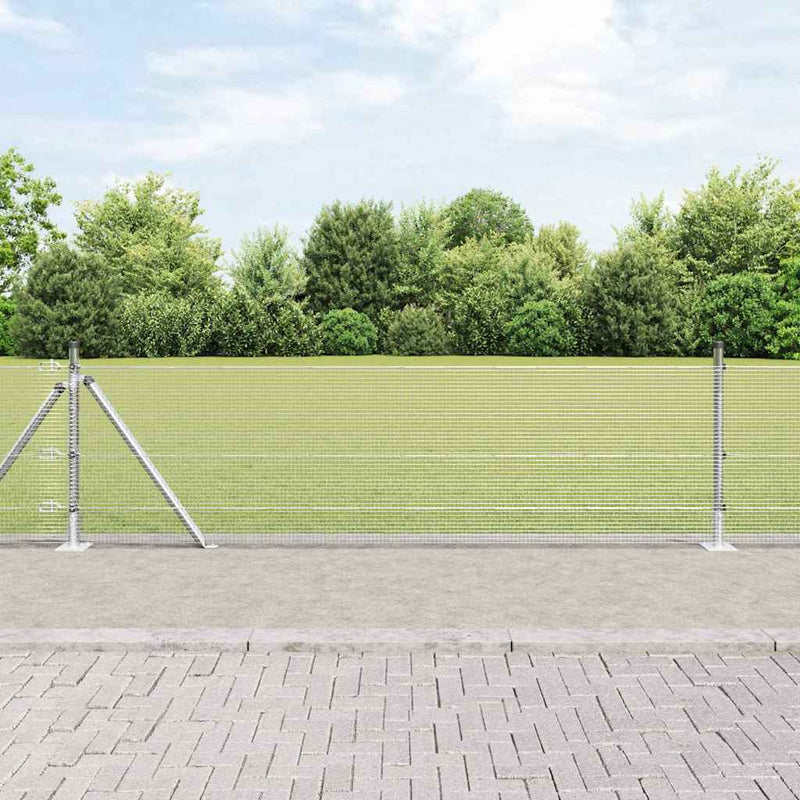 Load image into Gallery viewer, Vidaxl afrasteringspaal zilver 25 x 0,4 m (12 x 12 mm gaas) staal
