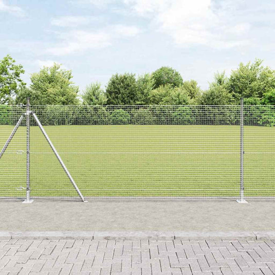 Vidaxl afrasteringspaal zilver 25 x 0,8 m (19 x 19 mm gaas) staal