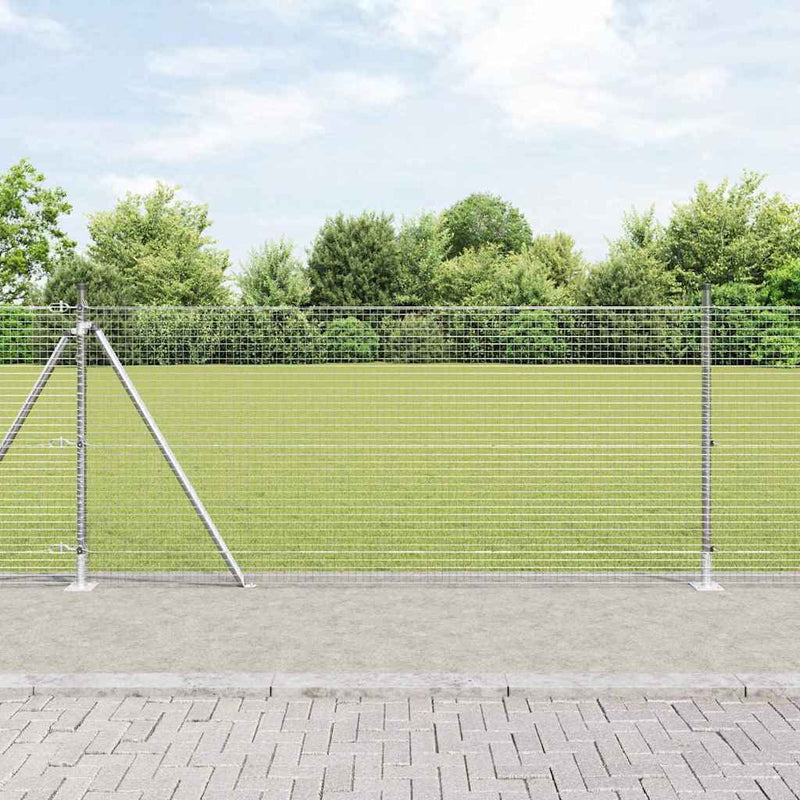 Load image into Gallery viewer, Vidaxl afrasteringspaal zilver 25 x 0,8 m (25 x 25 mm gaas) staal
