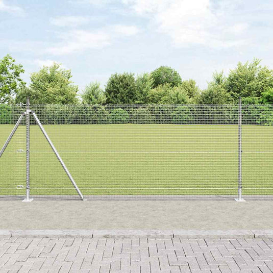 Vidaxl afrasteringspaal zilver 25 x 1 m (16 x 16 mm gaas) staal