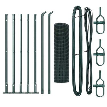Vidaxl afrasteringspaal groen 10 x 0,5 m (25 x 25 mm gaas) staal