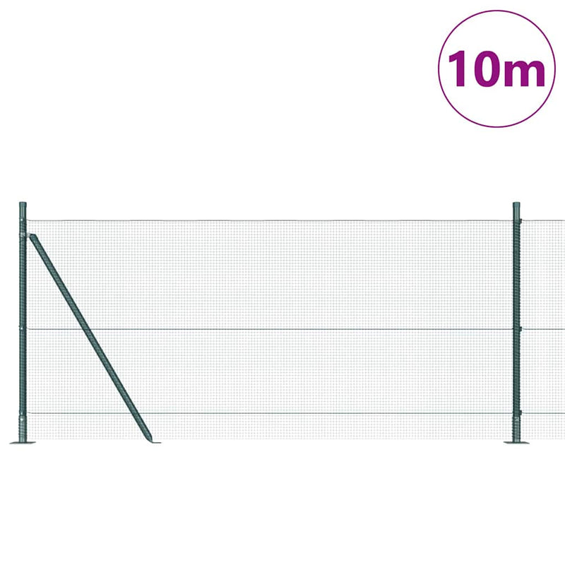 Load image into Gallery viewer, Vidaxl afrasteringspaal groen 10 x 1 m (12 x 12 mm gaas) staal
