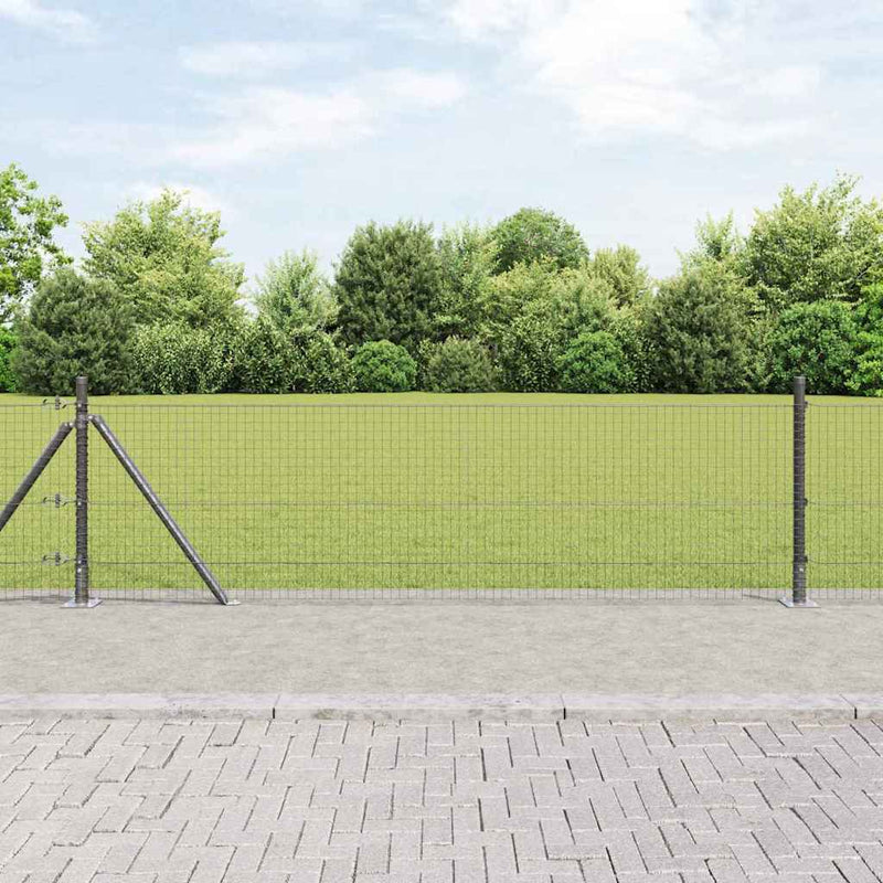 Load image into Gallery viewer, Vidaxl afrasteringspaal grijs 10 x 0,5 m (25 x 25 mm gaas) staal
