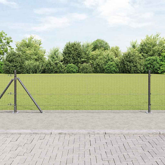 Vidaxl afrasteringspaal grijs 10 x 0,5 m (25 x 25 mm gaas) staal