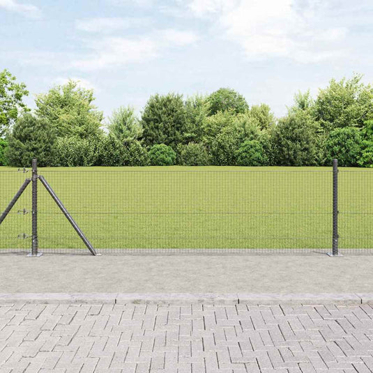 Vidaxl afrasteringspaal grijs 25 x 0,4 m (19 x 19 mm gaas)