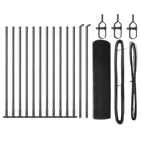 Vidaxl afrasteringspaal grijs 25 x 0,5 m (16 x 16 mm gaas) staal