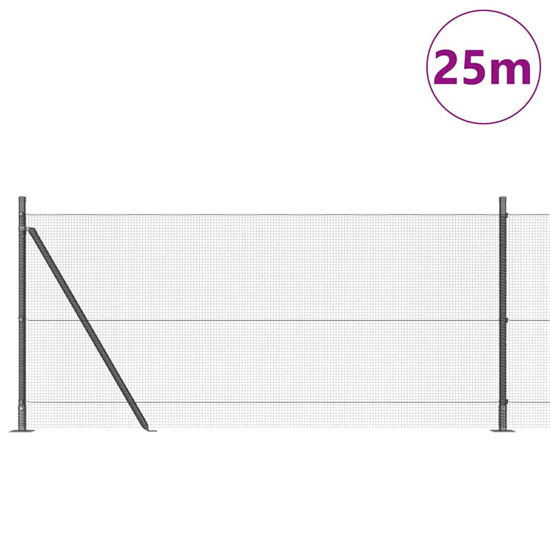 Load image into Gallery viewer, Vidaxl afrasteringspaal grijs 25 x 1 m (12 x 12 mm gaas) staal
