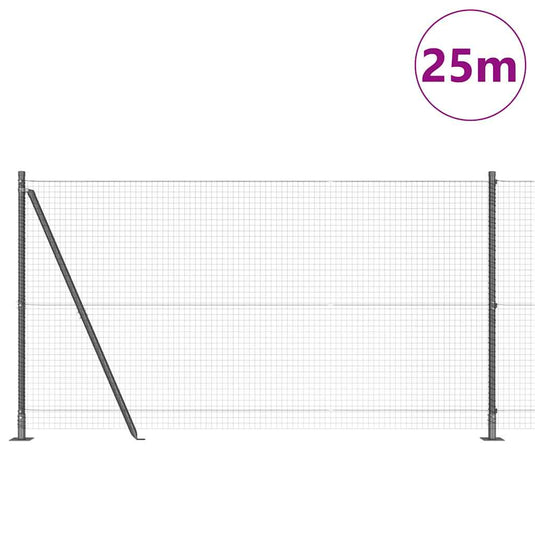 Vidaxl afrasteringspaal grijs 25 x 1,2 m (25 x 25 mm gaas)
