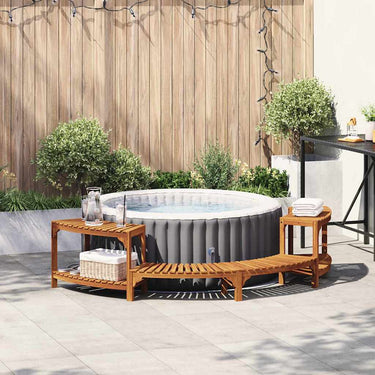Vidaxl hottub omgeving half-rond bruin 252 x 112 x 55,5 cm