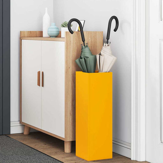 Vidaxl paraplu standaard mosterdgeel 15,5 x 15,5 x 49 cm metaal