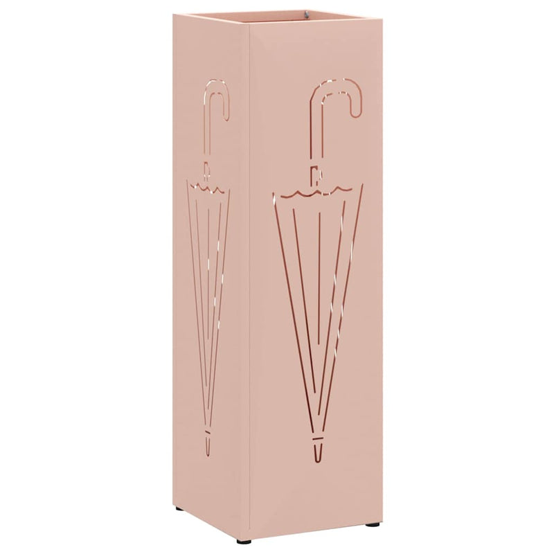 Load image into Gallery viewer, Vidaxl paraplu standaard met opslag roze 15,5 x 15,5 x 49 cm metaal

