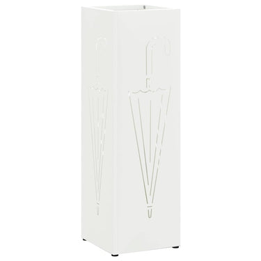 Vidaxl paraplu standaard met opslag wit 15,5 x 15,5 x 49 cm metaal