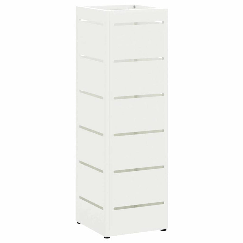 Load image into Gallery viewer, Vidaxl paraplu standaard met opslag wit 15,5 x 15,5 x 49 cm staal
