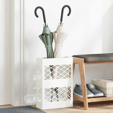 Vidaxl paraplu standaard wit 28 x 12 x 41 cm staal