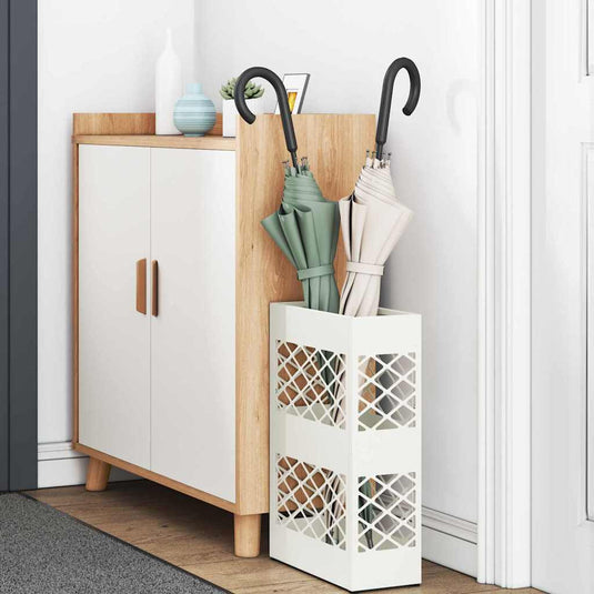 Vidaxl paraplu standaard wit 28 x 12 x 41 cm staal