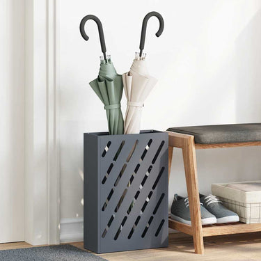 Vidaxl paraplu standaard antraciet 28 x 12 x 41 cm staal