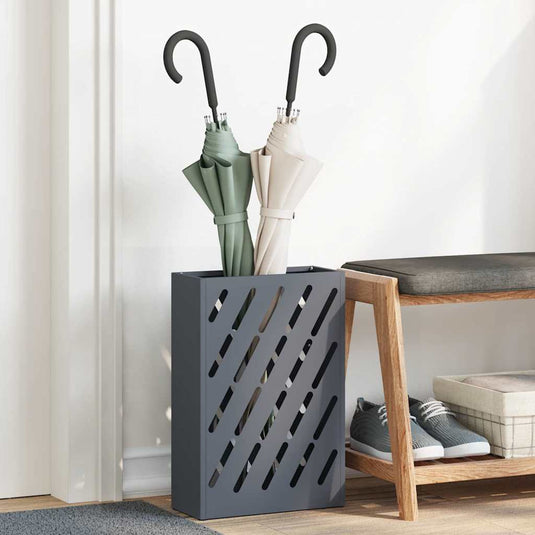 Vidaxl paraplu standaard antraciet 28 x 12 x 41 cm staal