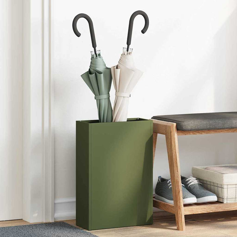 Load image into Gallery viewer, Vidaxl paraplu standaard olijfgroen 28 x 12 x 41 cm staal
