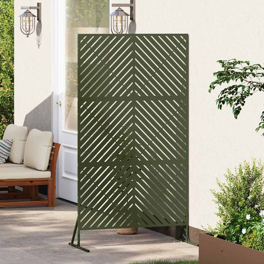 Vidaxl privacyscherm 100 x 50 x 180 cm staal olijfgroen