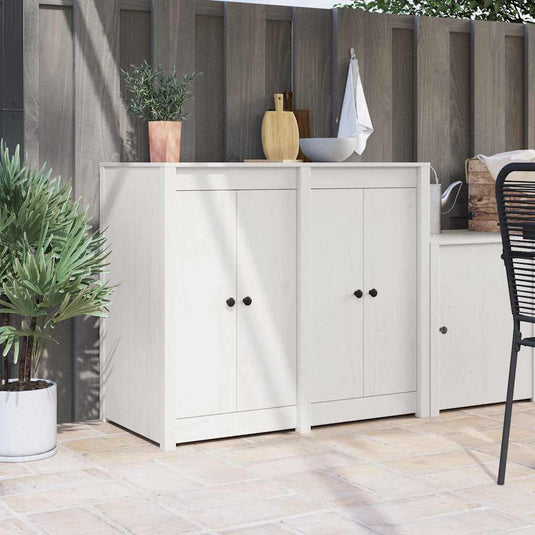 Vidaxl keukendeur 2 pcs wit 50 x 9 x 82 cm massief grenenhout