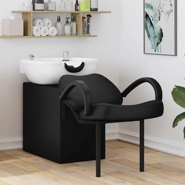Vidaxl shampoo stoel zwart en wit 63 x 141 x 92 cm pvc