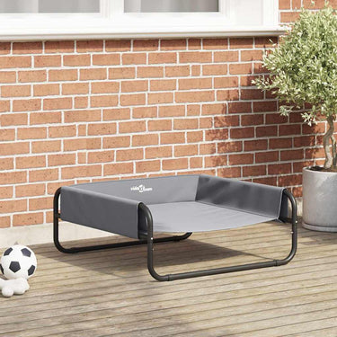 Vidaxl hondenbed lichtgrijs 70 x 70 x 28,5 cm staal