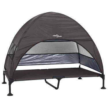 Vidaxl verhoogd hondenbed bruin 127 x 81 x 108 cm stof en staal