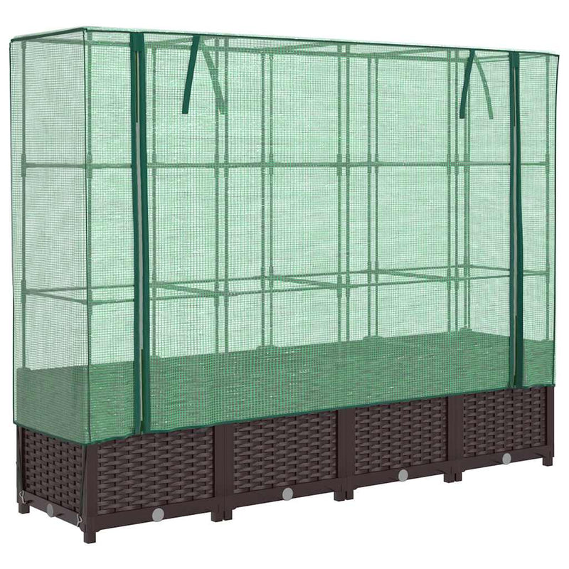 Load image into Gallery viewer, Vidaxl plantenbak verhoogd met kashoes 160x40x138 cm rattanlook
