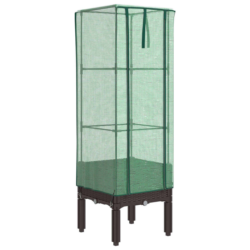 Load image into Gallery viewer, Vidaxl plantenbak verhoogd met kashoes 40x40x140 cm rattanlook
