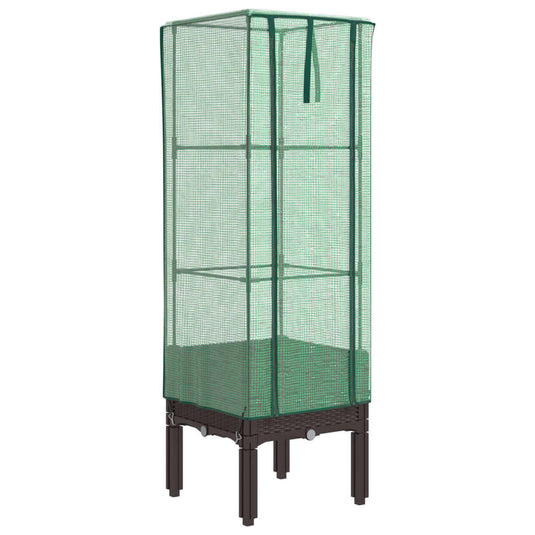 Vidaxl plantenbak verhoogd met kashoes 40x40x140 cm rattanlook