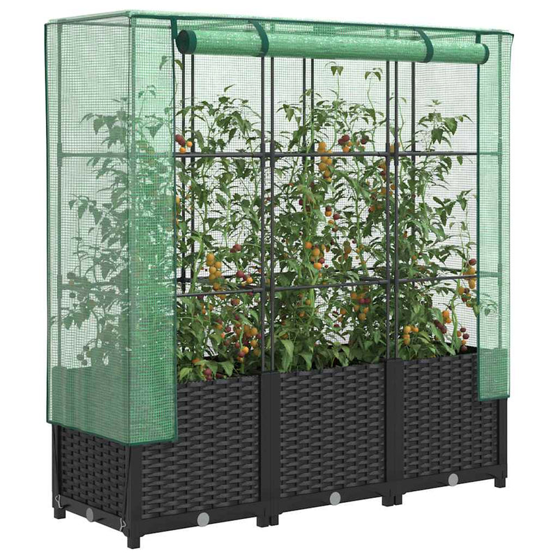 Load image into Gallery viewer, Vidaxl plantenbak verhoogd met kashoes 120x40x138 cm rattanlook
